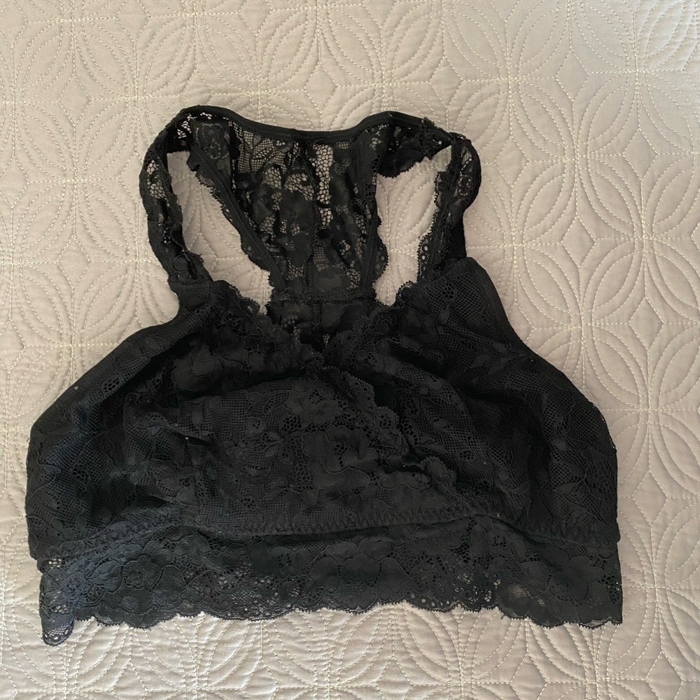 Black lace bralette (maternity / nursing friendly)